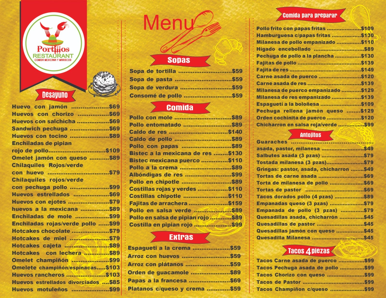 Menú Portillos
